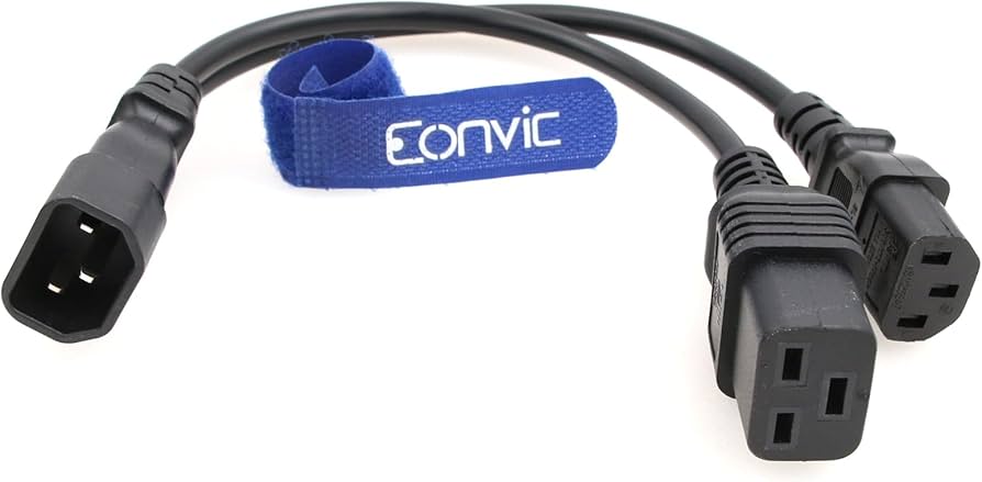 Amazon | Eonvic IEC320 C14 - C13+C19 1対2電源変換ケーブル PDU/UPS